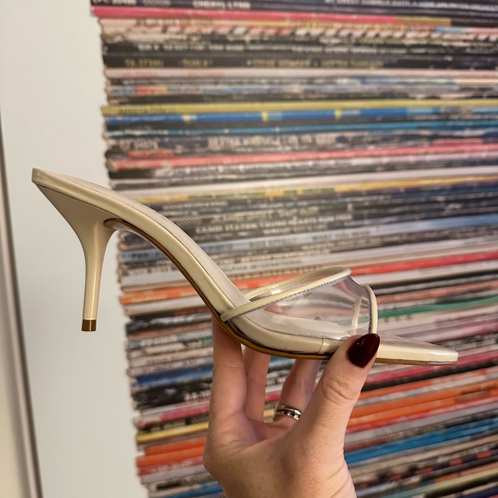 SCHUTZ Cream and Clear Heels